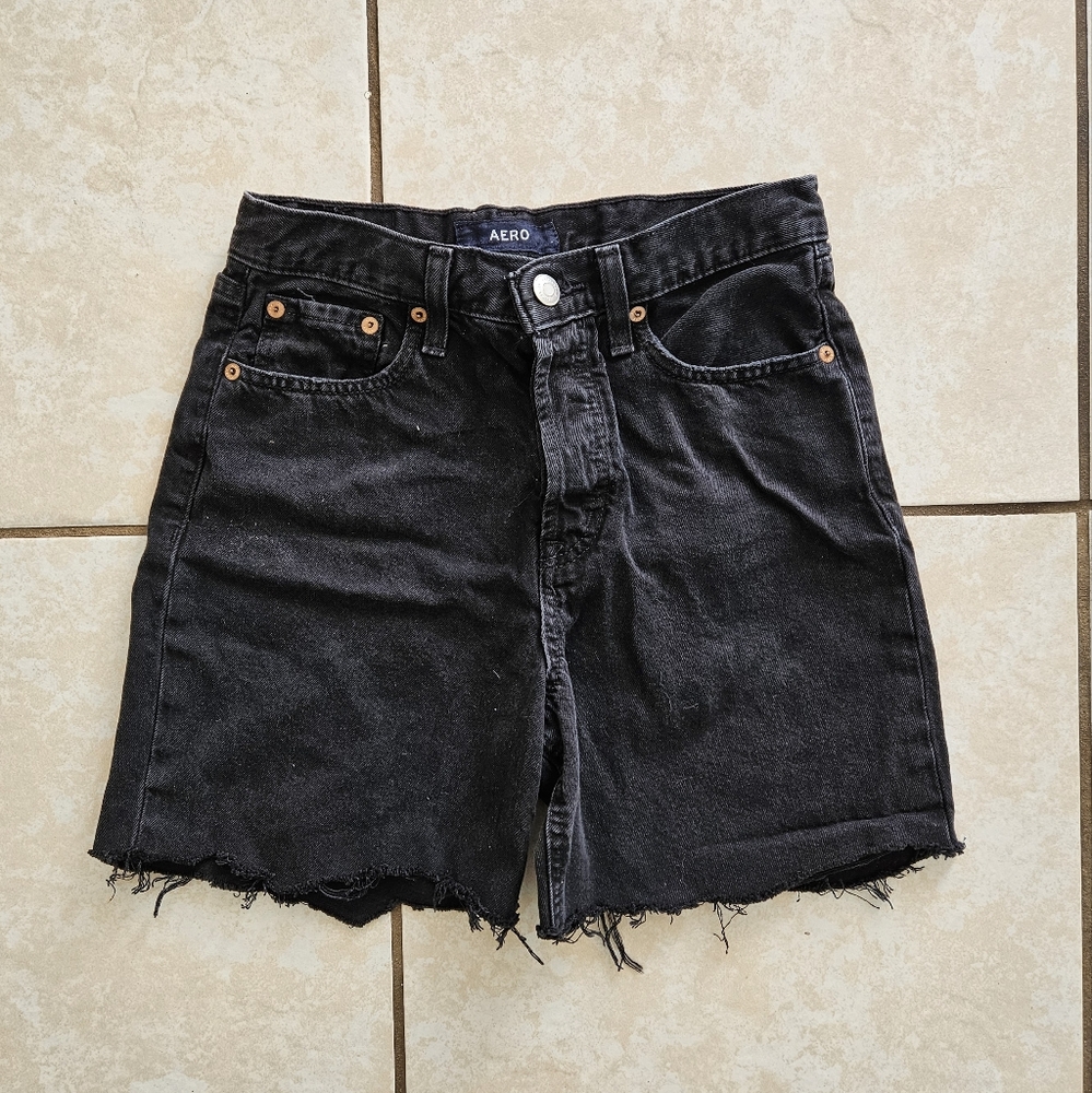 Black jean shorts